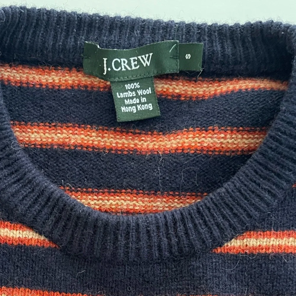 Y2K‎ Lambs Wool Sweater Navy/Orange/Cream Stripe S